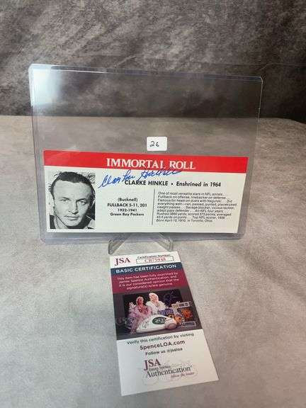 Clarke Hinkle Signed Immortal Roll Cut - JSA
