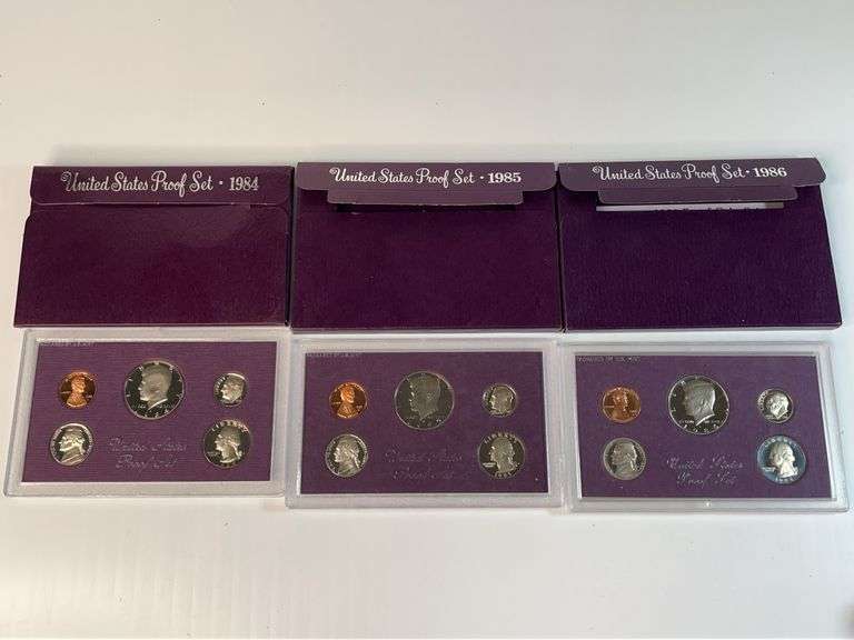 1984, 1985, 1986 US Proof Sets