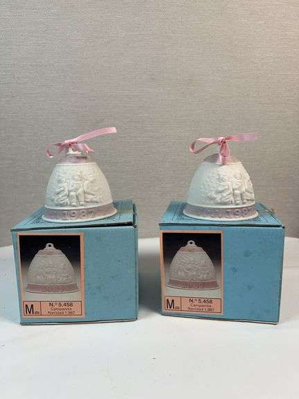 PAIR OF LLADRO 1987 BELLS