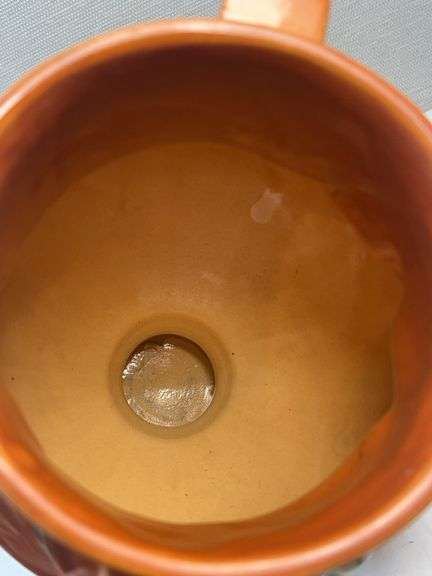 Roseville 8" Handled Freesia Vase in Tangerine - 196-8.