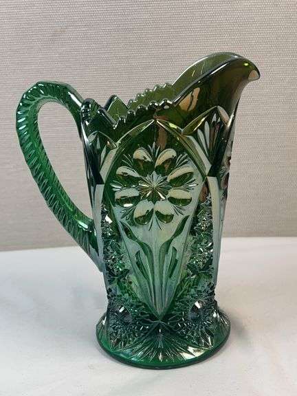 Mosser Emerald Green “Daisy & Fern” Tankard Pitcher