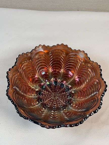 Fenton Marigold Persian Medallion Carnival Bowl