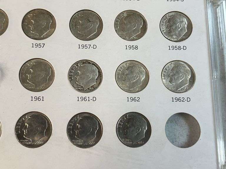 Roosevelt Dime Set, 1884 and 1857 Seated Liberty Dimes