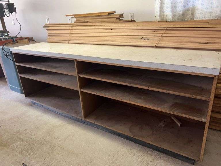 Large Wooden Shelving with Countertop