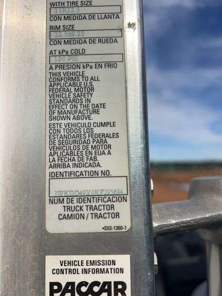 2019 Kenworth T8 showing 13,248 mi, 2,512 hrs - runs