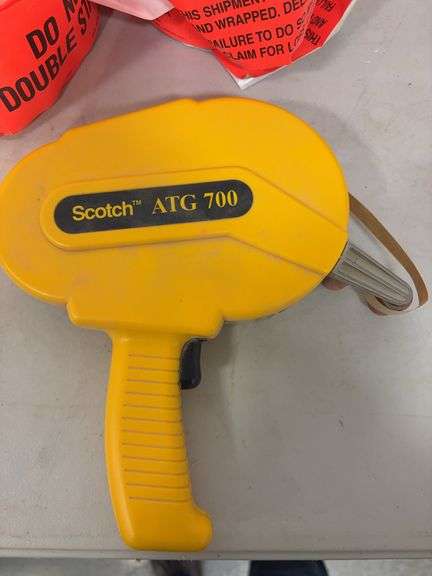 Lot of shop supplies including scotch tape dispenser, fire extinguisher, paint suits and more