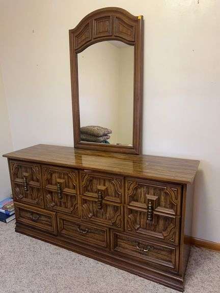 Vintage Wooden Dresser w/ Mirror