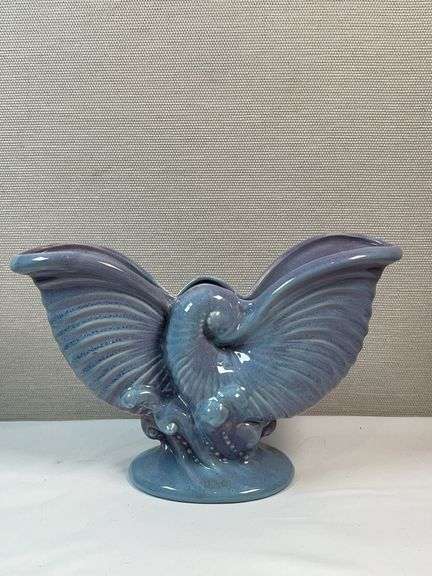 Royal Haeger R322 Blue Seagull Vase – Mid-Century Art Pottery