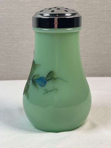 MOSSER GREEN GLASS SUGAR SHAKER