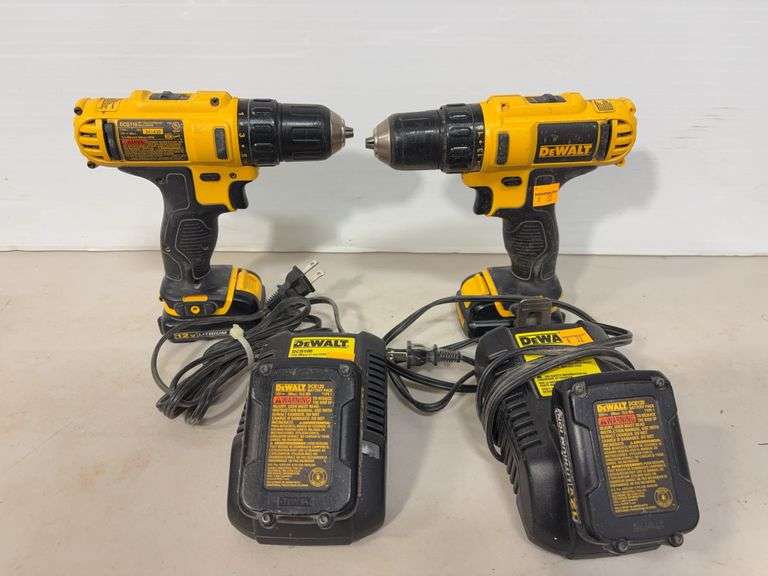 (2) DeWalt drills w/ battery chargers
