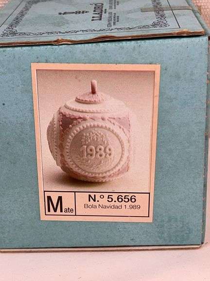Lladro 1989 Christmas Ornaments โ #5656 Ball & #5616 Bell w/ Original Boxes