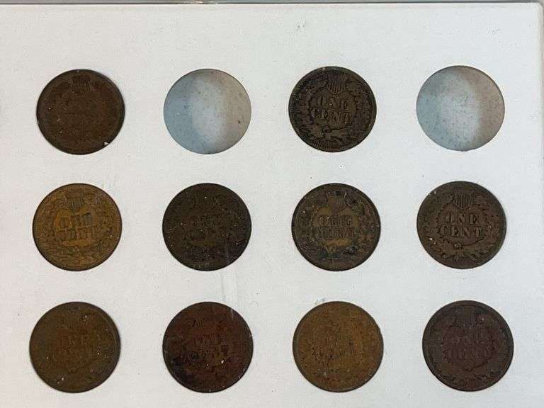 Flying Eagle and Indian Head Cents Set -Missing 1877, 1908-S, 1909-S