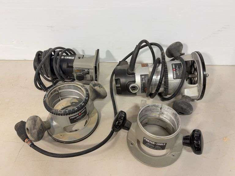 Electric Porter cable mod. 1001 electric router, (2) bases & electric porter cable power unit