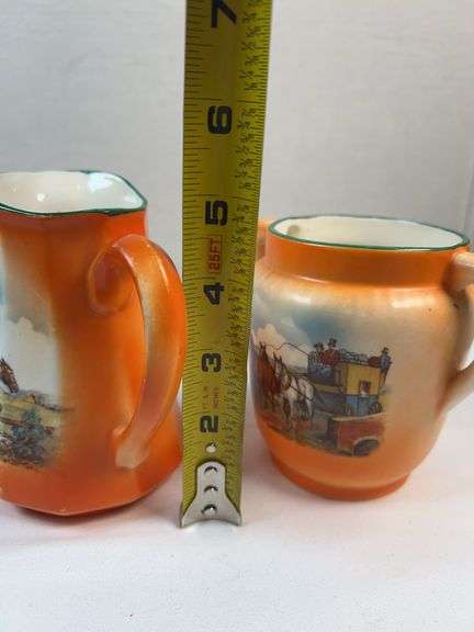 Royal Bayreuth Bavaria Coaching & Fox Hunt Creamer & Sugar