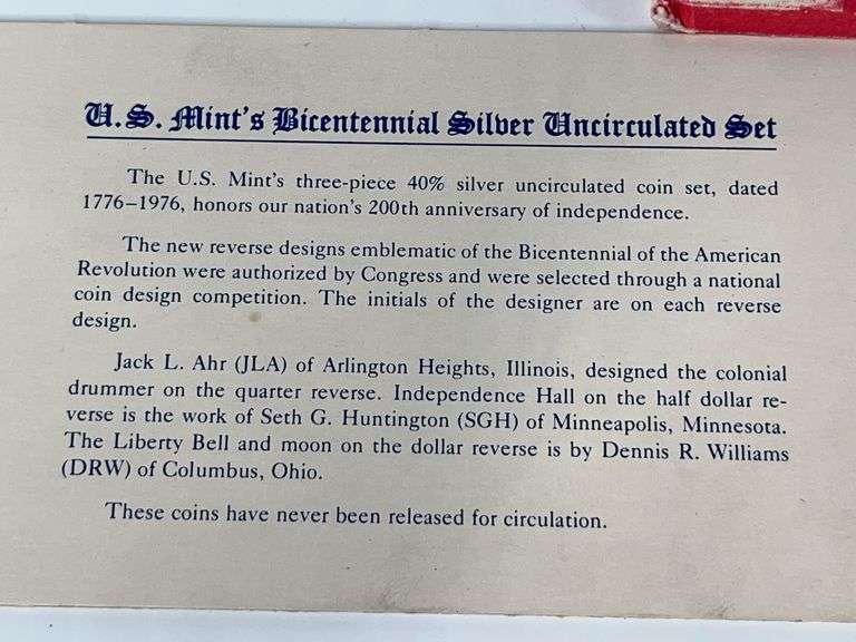 Bicentennial Silver Uncirculated Mint Set