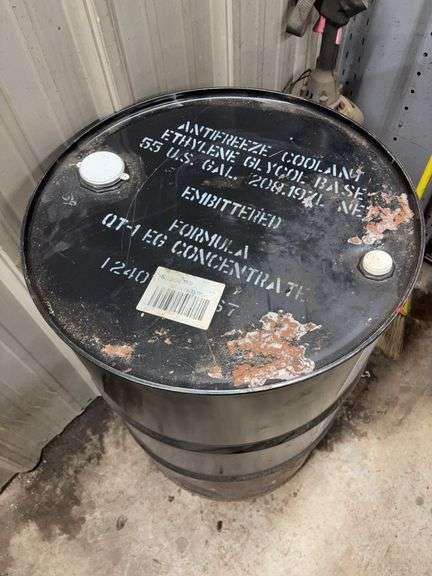55 gallon drum full of extended life antifreeze