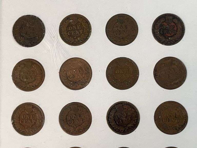 Flying Eagle and Indian Head Cents Set -Missing 1877, 1908-S, 1909-S