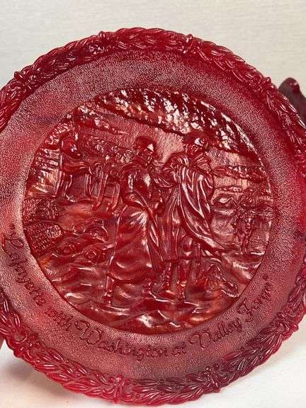 Fenton Ruby Bicentennial Glass – Eagle & Valley Forge Plate