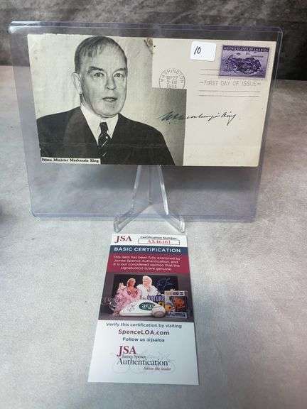 William MacKenzie King Signed First Day Cover - JSA