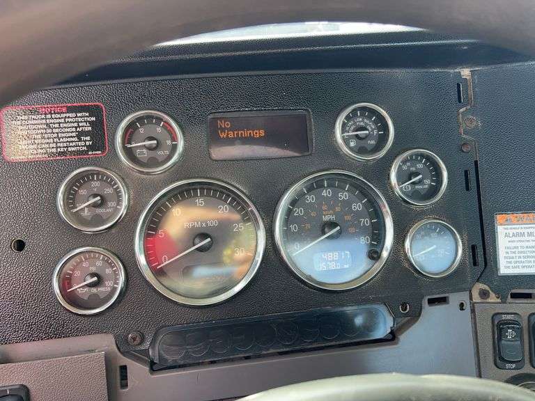 2012 Peterbilt 388 showing 48,817 mi, 9,224 hrs - runs