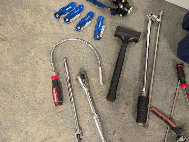 Pilers And Razor Assortment of tools - some like new - Kobalt razor knives, wrenches ...