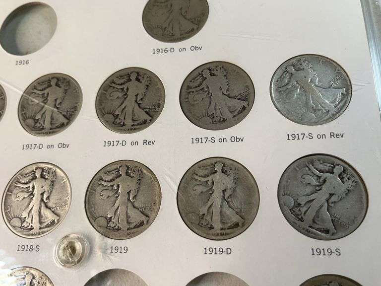 Liberty Walking Halves Set -Missing 1916, 1916-S, 1921, 1921D