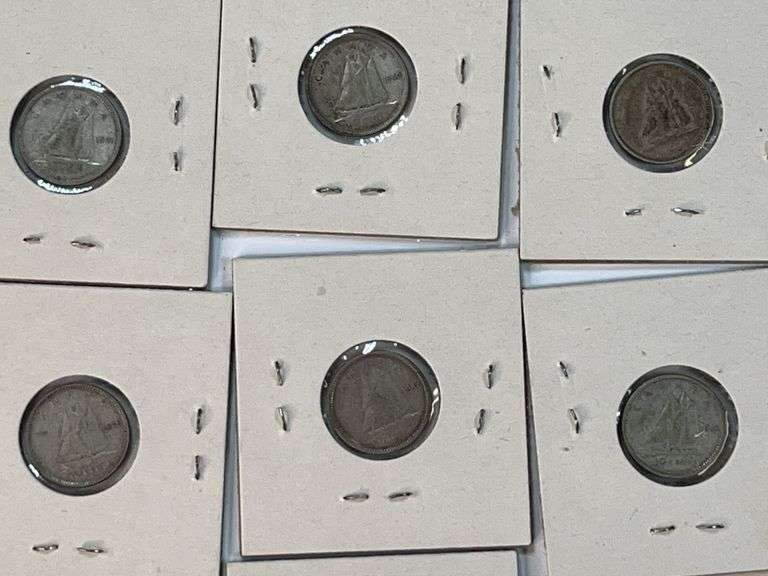 (13) Canadian Silver Dimes