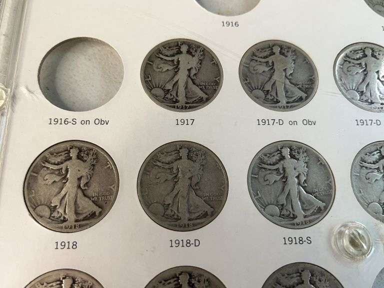 Liberty Walking Halves Set -Missing 1916, 1916-S, 1921, 1921D