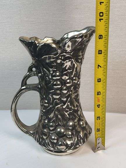 Mccoy Pottery Silver Grapes Pitcher