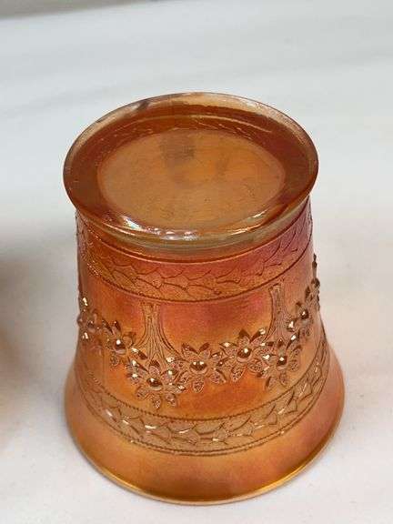 Fenton Marigold Carnival  Mug and Creamer