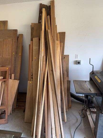 Assortment of Oak and Cherry Lumber