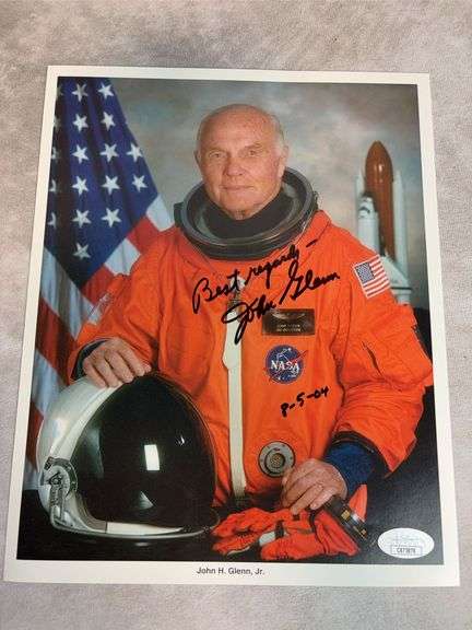 John Glenn Signed 8x10 NASA Photo - JSA