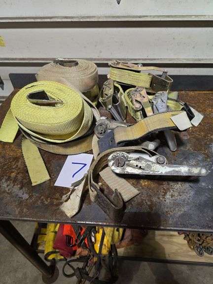 LOT OF 6- 2" RACHET STRAPS