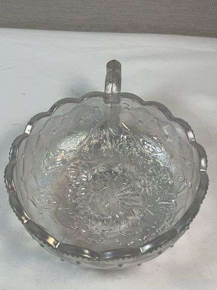 Imperial Iridescent “Diamond Quilted” Handled Nappy