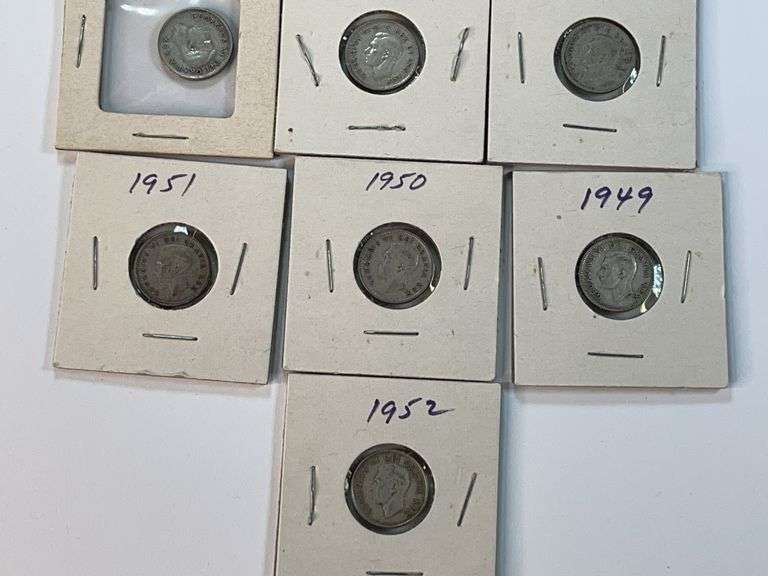 (13) Canadian Silver Dimes