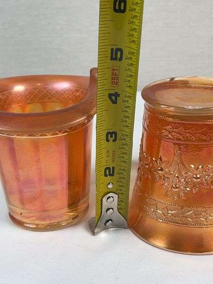 Fenton Marigold Carnival  Mug and Creamer