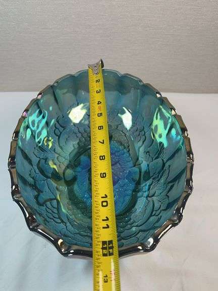INDIANA CARNIVAL GLASS IRIDESCENT BLUE BOWL