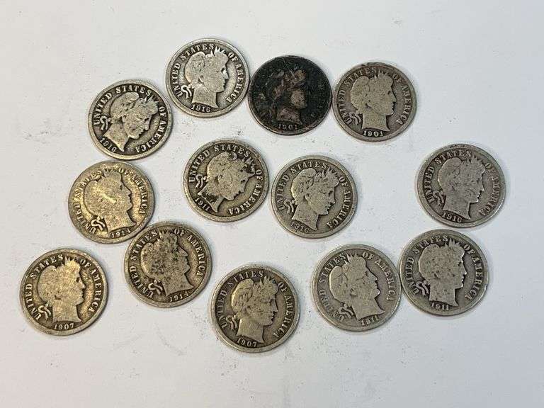 (13) Barber Dimes