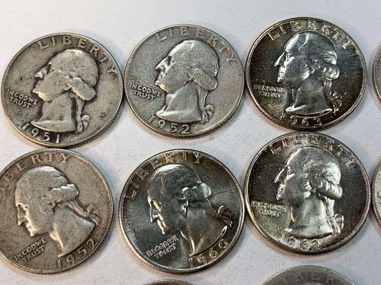 (10) Silver Washington Quarters