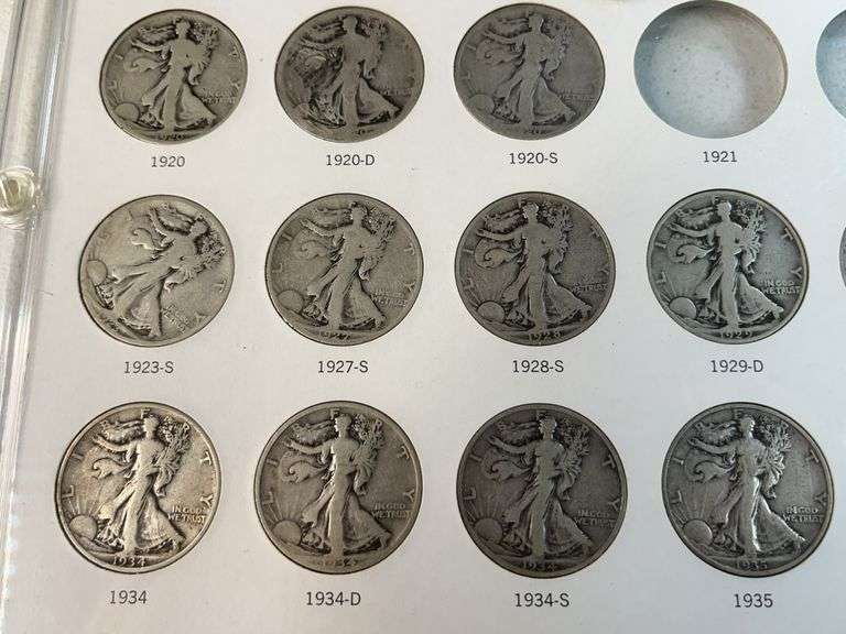 Liberty Walking Halves Set -Missing 1916, 1916-S, 1921, 1921D