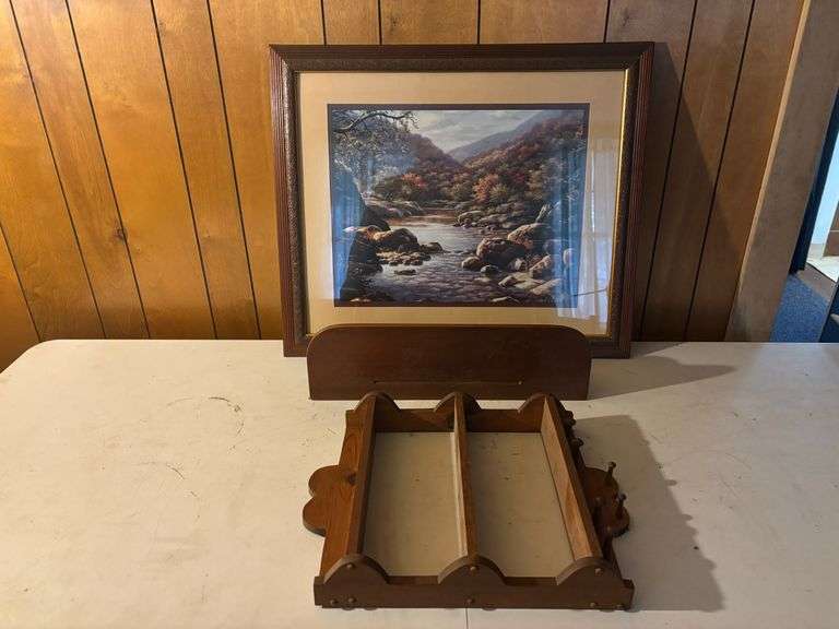 Shadowbox, shelf and picture