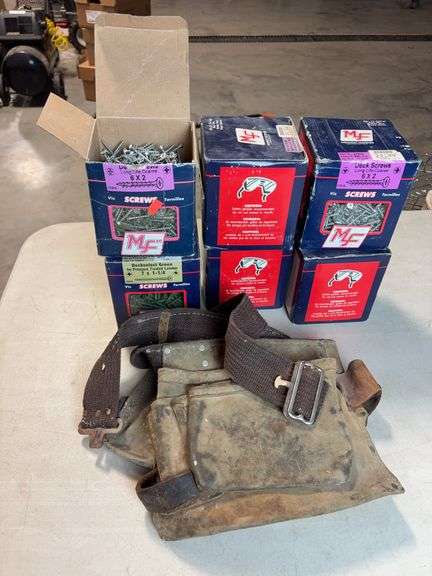 Tool bag with (6) boxes of screws