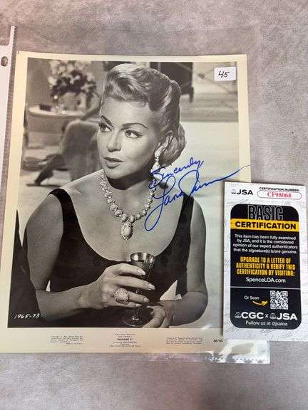 Lana Turner Signed Black and White Madame X Photo - JSA