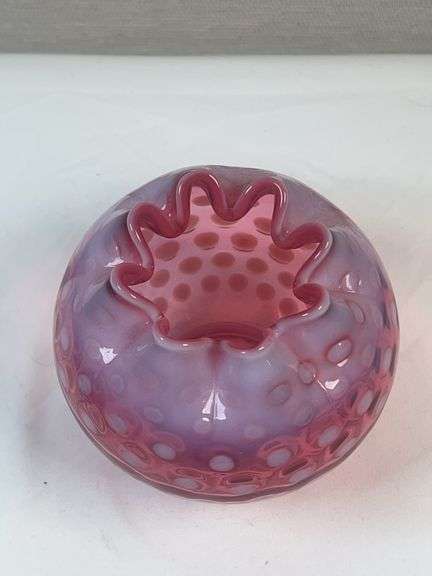 Fenton Polka Dot Cranberry Glass Bowl