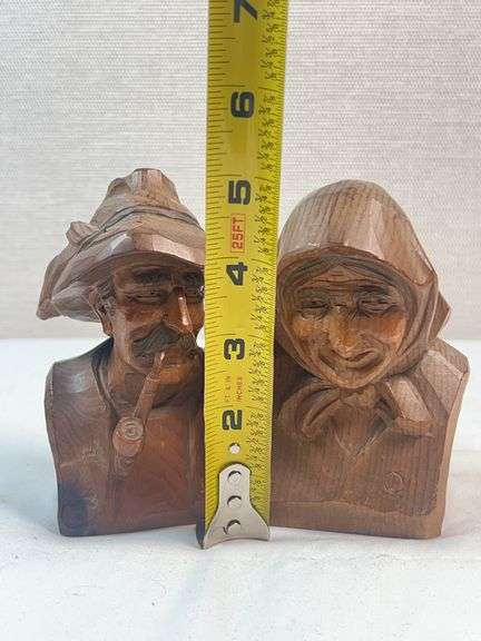 GERMAN HAND-CARVED HEAD FIGURINES