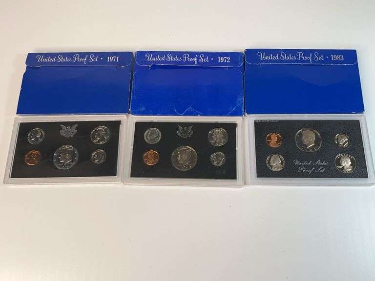 1971, 1972, 1983 US Proof Sets