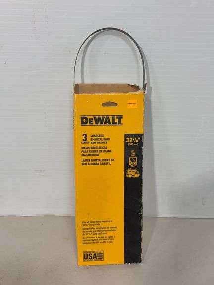 DeWalt cordless band saw, band saw blade and battery charger