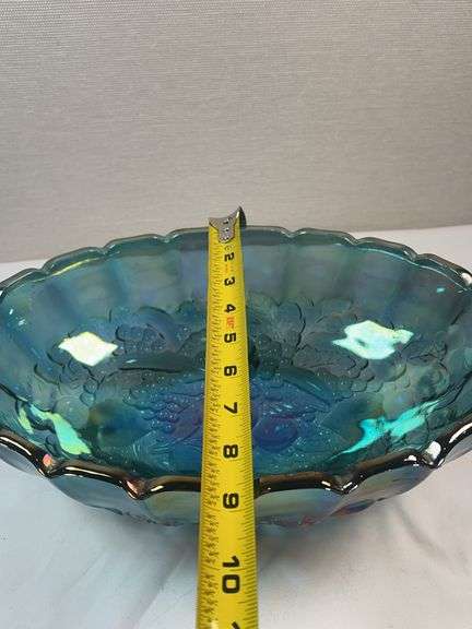 INDIANA CARNIVAL GLASS IRIDESCENT BLUE BOWL