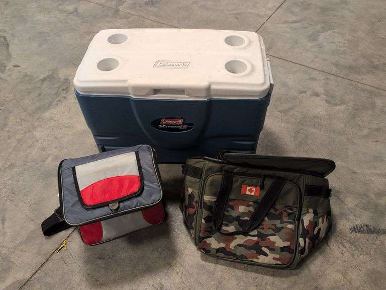 Coleman Xtreme 5 cooler and (2) soft coolers