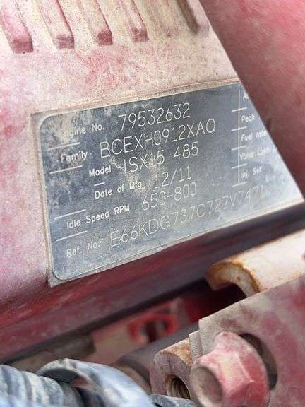 2012 Peterbilt 388 showing 48,817 mi, 9,224 hrs - runs